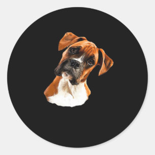 Boxer ein schöner Boxer Head Tilt Classic T - Shir Runder Aufkleber