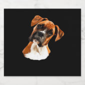 Boxer ein schöner Boxer Head Tilt Classic T - Shir Schaumweinetikett (Einzelnes Label)