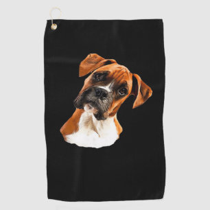 Boxer Ein schöner Boxer Kopfneigung Klassisches T- Golfhandtuch