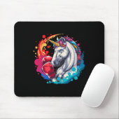 Boxer-Einhorn mit Boxhandschuhen Kickboxen Lustig Mousepad (Mit Mouse)