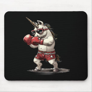 Boxer-Einhorn mit Boxhandschuhen Kickboxen Süß B Mousepad