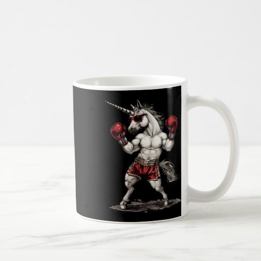 Boxer Einhorn mit Boxhandschuhen Kickboxing Funny Kaffeetasse (Rechts)