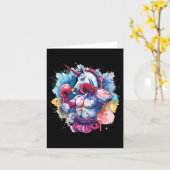 Boxer Einhorn mit Boxhandschuhen Kickboxing Funny Karte (Gelbe Blume)