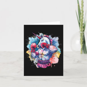 Boxer Einhorn mit Boxhandschuhen Kickboxing Funny Karte