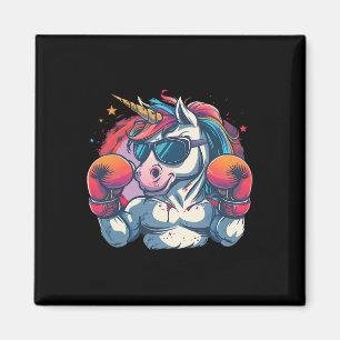 Boxer Einhorn mit Boxhandschuhen Kickboxing Funny Magnet