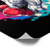 Boxer Einhorn mit Boxhandschuhen Kickboxing Funny Poster (Ecke)