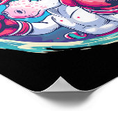 Boxer Einhorn mit Boxhandschuhen Kickboxing Funny Poster (Ecke)