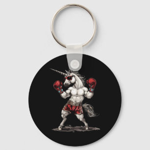 Boxer Einhorn mit Boxhandschuhen Kickboxing Funny Schlüsselanhänger