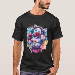 Boxer Einhorn mit Boxhandschuhen Kickboxing Funny T-Shirt