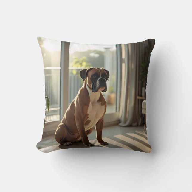 Boxer Elegant Throw Pillow Kissen (Vorderseite)
