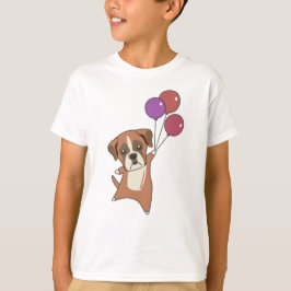 Boxer fliegt Ballons auf süße Tiere Hunde T-Shirt