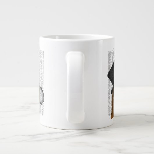 Boxer, formaler Hund und Hut Jumbo-Tasse (Rückseite)