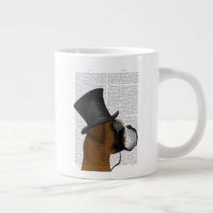 Boxer, formaler Hund und Hut Jumbo-Tasse