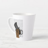 Boxer, formaler Hund und Hut Milchtasse (Linke Ecke)