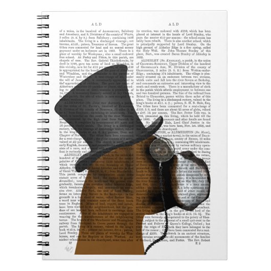 Boxer, formaler Hund und Hut Notizblock (Vorderseite)