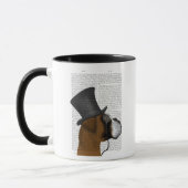 Boxer, formaler Hund und Hut Tasse (Links)
