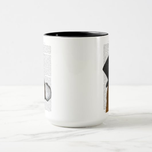 Boxer, formaler Hund und Hut Tasse (Zentrum)