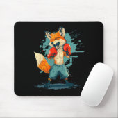 Boxer Fox With Boxing Gloves Kickboxing Funny Boxi Mousepad (Mit Mouse)