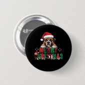 Boxer - Frohe Weihnachts-Hunde Oversifizierter T - Button (Vorne & Hinten)