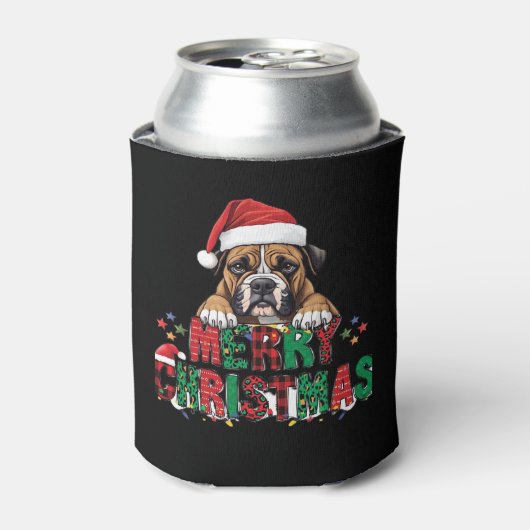 Boxer - Frohe Weihnachts-Hunde Oversifizierter T - Dosenkühler (Kanne Vorderseite)