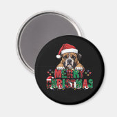 Boxer - Frohe Weihnachts-Hunde Oversifizierter T - Magnet (Vorderseite/Rückseite)