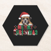 Boxer - Frohe Weihnachts-Hunde Oversifizierter T - Untersetzer (Vorderseite)