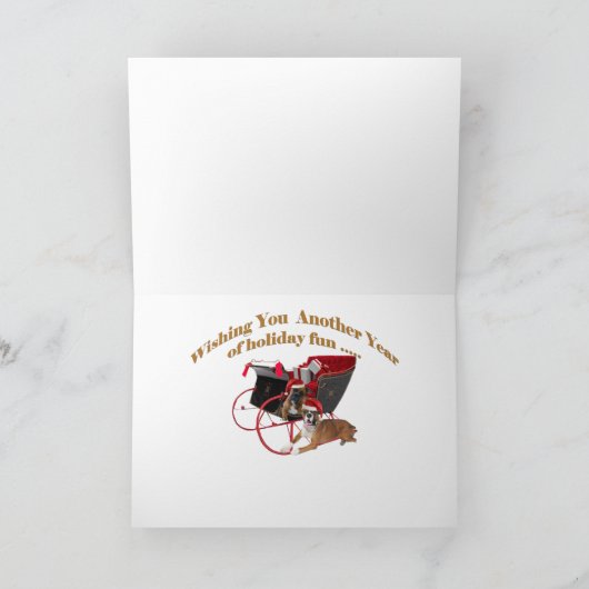 Boxer Frohe Weihnachtsgrußkarten Feiertagskarte (Innenseite)