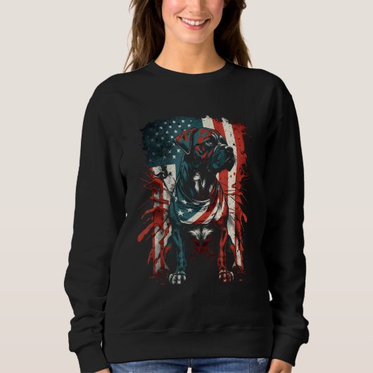 Boxer Funny America USA Flag Dog Lover K-9 Unit Pa Sweatshirt (Vorderseite)