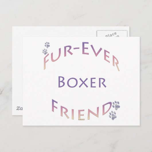 Boxer Furever Postkarte (Vorne/Hinten)