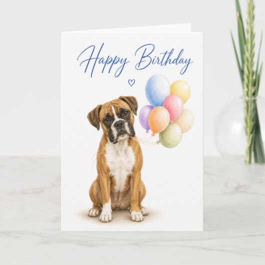 Boxer Geburtstag Karte (Vorderseite)