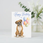 Boxer Geburtstag Postkarte (Stehend Vorderseite)