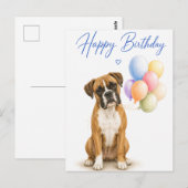 Boxer Geburtstag Postkarte (Vorne/Hinten)