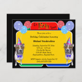 Boxer-Geburtstags-Marktschreier Einladung (Vorne/Hinten)