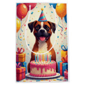 Boxer-Geburtstagsfeier Mittlere Geschenktüte (Vorderseite)