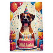 Boxer-Geburtstagsfeier Mittlere Geschenktüte (Rückseite)
