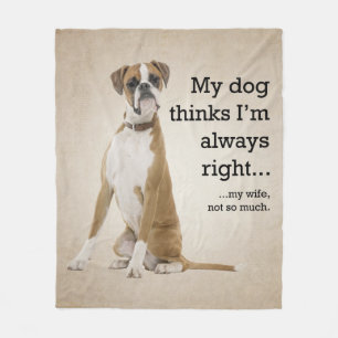 Boxer gegen Ehefrau-Fleece-Decke Fleecedecke