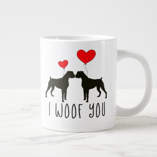 Boxer-Geschenke für Frauen und Männer- I Woof Yo Jumbo-Tasse