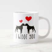 Boxer-Geschenke für Frauen und Männer- I Woof You Jumbo-Tasse (Rechts)