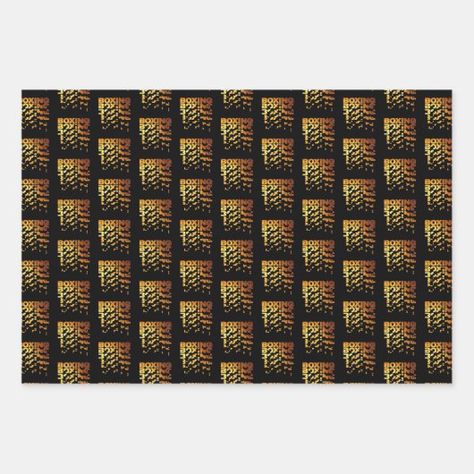 Boxer Grafik-Word-Kunst Geschenkpapier Set (Vorderseite 2)