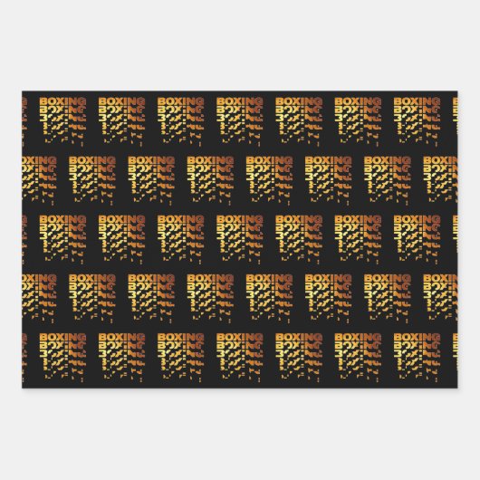 Boxer Grafik-Word-Kunst Geschenkpapier Set (Vorderseite)