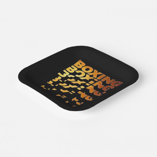 Boxer Grafik-Word-Kunst Pappteller (Gewinkelt)