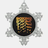 Boxer Grafik-Word-Kunst Schneeflocken Zinn-Ornament (Vorderseite)