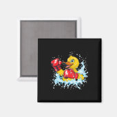 Boxer-Gummiente mit Boxhandschuhen Kickboxen Fu Magnet (Vorderseite/Rückseite)
