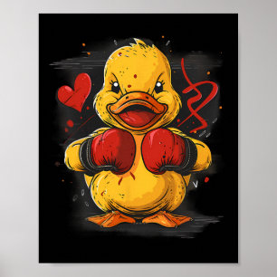 Boxer-Gummiente mit Boxhandschuhen Kickboxen Fu Poster