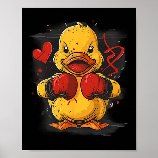 Boxer-Gummiente mit Boxhandschuhen Kickboxen Fu Poster (Vorne)