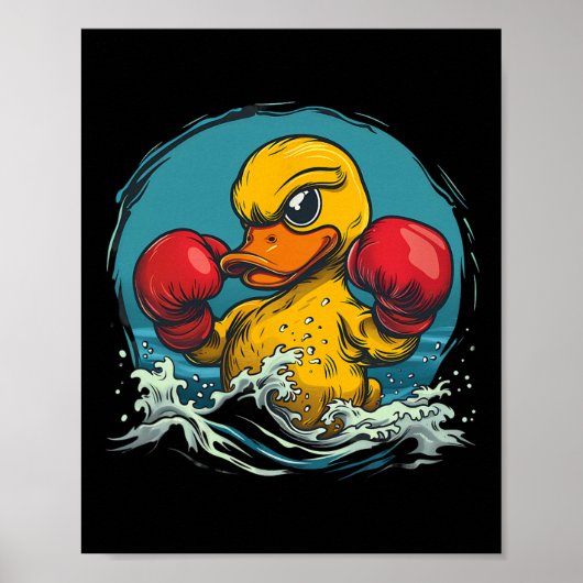 Boxer-Gummiente mit Boxhandschuhen Kickboxen Fu Poster (Vorne)