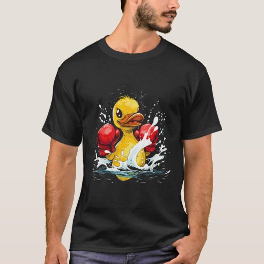 Boxer-Gummiente mit Boxhandschuhen Kickboxen Fu T-Shirt (Vorderseite)