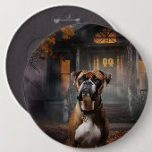 Boxer Halloween Beängstigend Button (Vorne & Hinten)