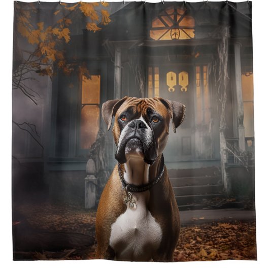 Boxer Halloween Beängstigend Duschvorhang (Vorderseite)