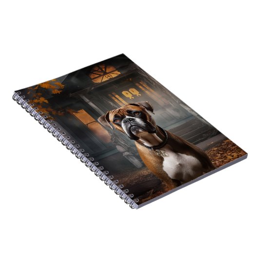 Boxer Halloween Beängstigend Notizblock (Rechte Seite)